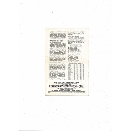 1966/67 Brentford v York City United Football Programme