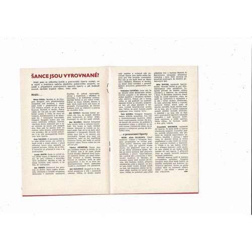 Sparta Prague v Glasgow Rangers European Cup Football Programme 1991/92