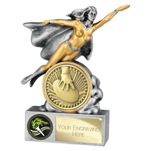 Hero Female Rugby Award Antique Silver