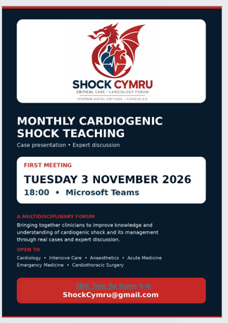 Cardiogenic shock - virtual educational meeting November 3rd 2026