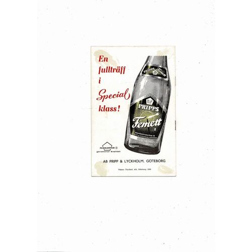 Gais v Helsingfors Swedish Football Programme 1959