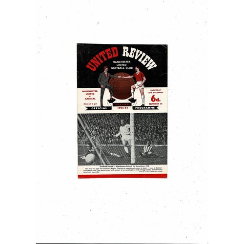 1962/63 Manchester United v Arsenal Football Programme