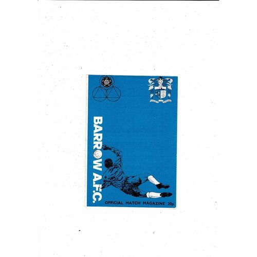 1981/82 Barrow v Southport Lancashire Challenge Trophy Football Programme