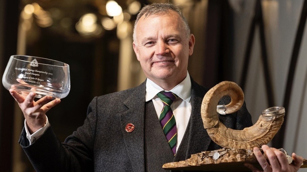 Stuart Liddell MBE, OSS wins the 52nd Glenfiddich Piping Championship. 