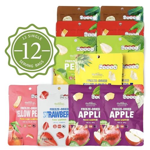 Onetang Freeze Dried Mixed Fruits - Single Serving Bag x 12 (130g)