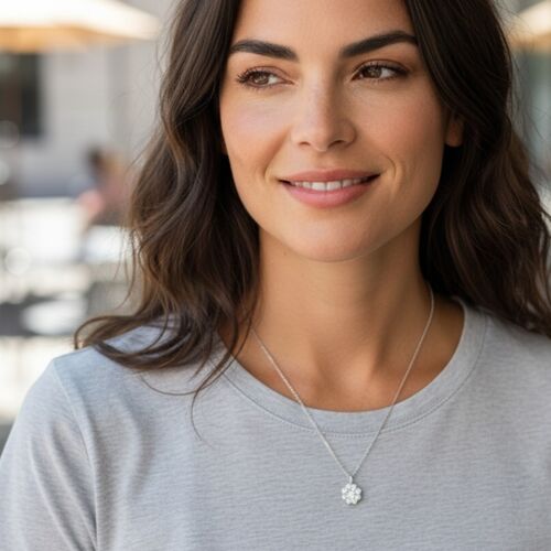 Diamond flower cluster pendant