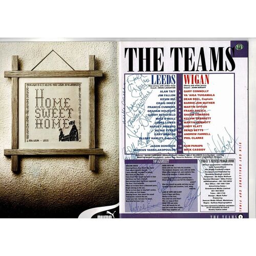 1994 Leeds v Wigan (30/04/1994) Rugby League Challenge Cup Final Programme Autographed