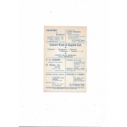 1964/65 Bedford Town v Hastings United Southern League Football Programme