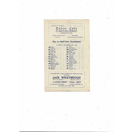 1956/57 Rochdale v Oldham Athletic Football Programme