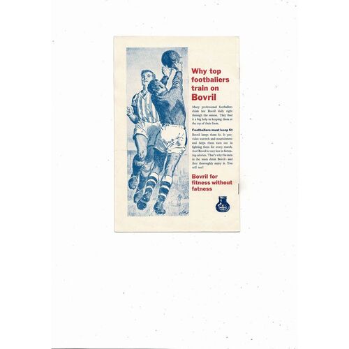 1962 England v Wales Football Programme