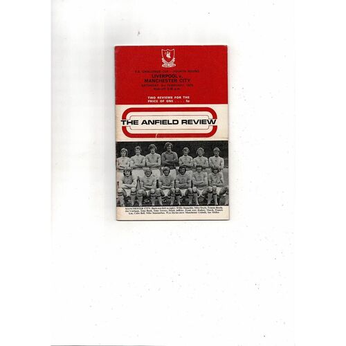 1972/73 Liverpool v Manchester City FA Cup Football Programme + League Review