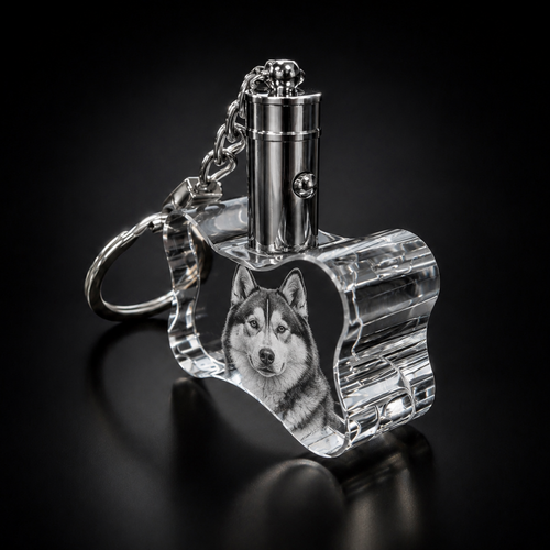 XXXL 3D Crystal Dog Bone LED Photo Keyring