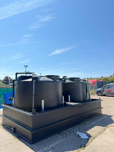 Conical based mixing tank package for carbon capture