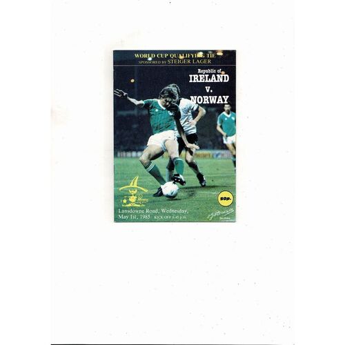 1985 Republic of Ireland v Norway Football Programme