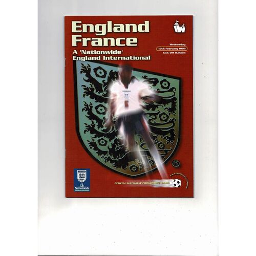 1999 England v France Football Programme