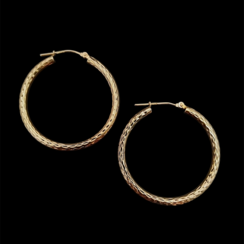 Large size diamond cut creoles