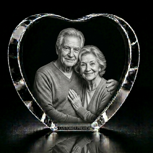 3D XXXL Crystal Heart Photo Gift 115×130×50mm
