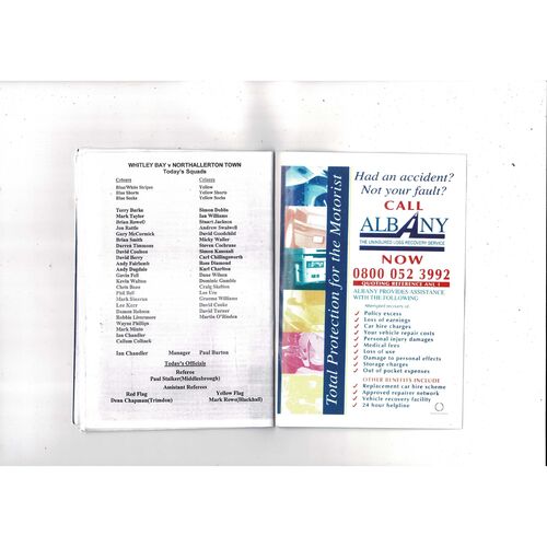 Whitley Bay v Northallerton Town FA Cup Football Programme 2006/07