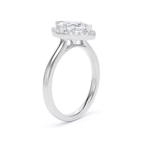 Marquise halo with polished shoulders