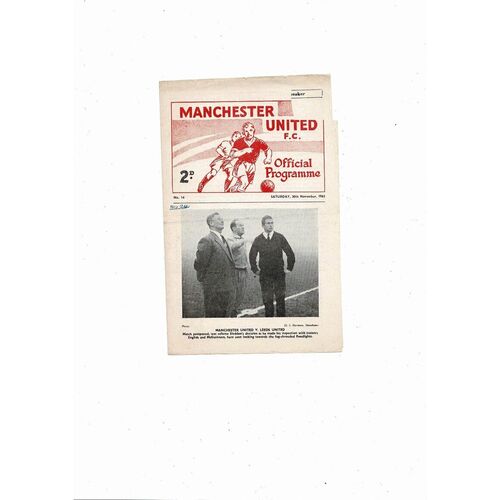 Manchester United v Stoke City Central League Football Programme 1963/64