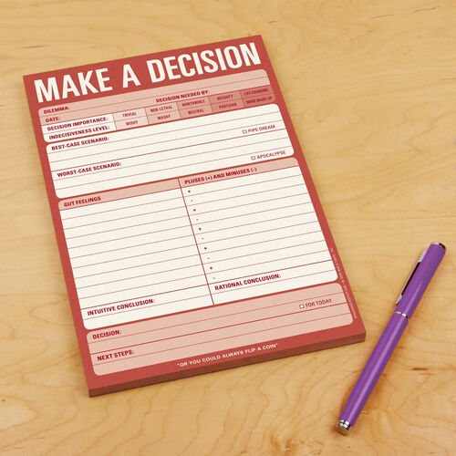 Knock Knock Make A Decision Note Pad