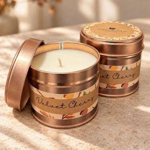 Autumn tinned candles