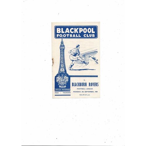 1958/59 Blackpool v Blackburn Rovers Football Programme