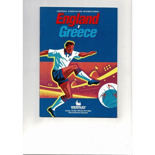 1994 England v Greece Football Programme