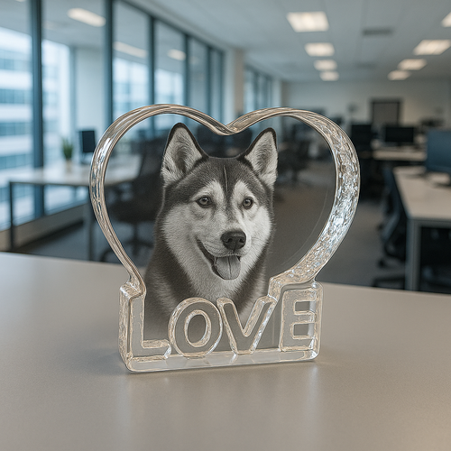 The Beautiful 3D Sculpted “LOVE” Tiree 13x13x3cm Pure Crystal Heart