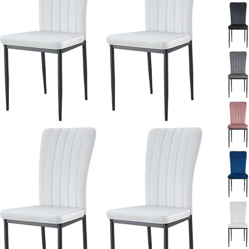 mcc direct Dining Chairs, Velvet High Back Kitchen Chairs with Upholstered Soft Seat and Metal Legs for Home, Office, Dining and Reception - Elle