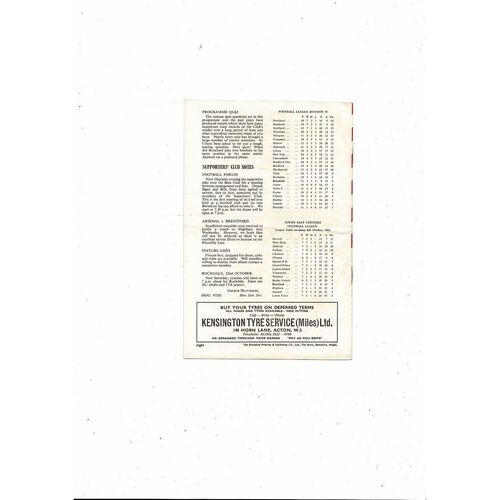 1966/67 Brentford v Stockport County United Football Programme