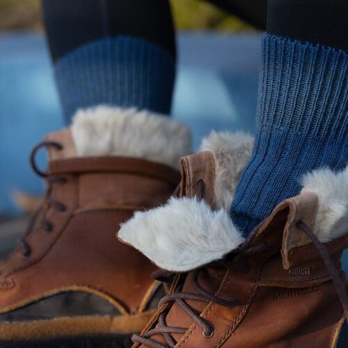 UK Alpaca Posh Socks Walking Bluebell