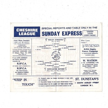 Wigan Athletic v Doncaster Rovers FA Cup Replay Football Programmes 1965/66