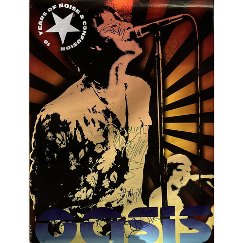 Oasis 10 Years of Noise and Confusion Hand-Signed Poster