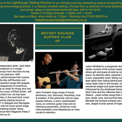 Thursday 2nd April/Secret Sounds Supper Club 