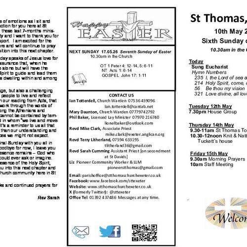 Pew Sheet | The Parish of St Thomas, Exeter