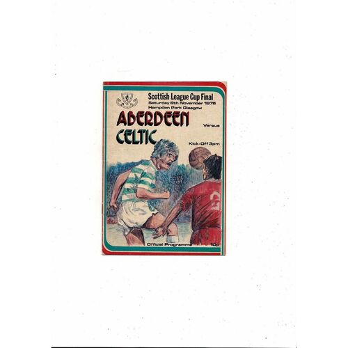 1976 Aberdeen v Celtic Scottish League Cup Final Football Programme