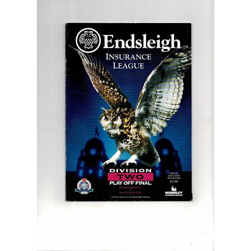 1996 Bradford City v Notts County Play Off Final Div 2 Football Programme