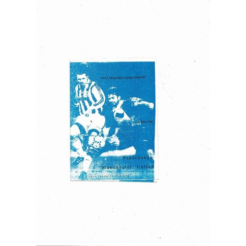 Fenerbahce v Manchester United UEFA Champions League Football Programme 1996/97 Pirate edition