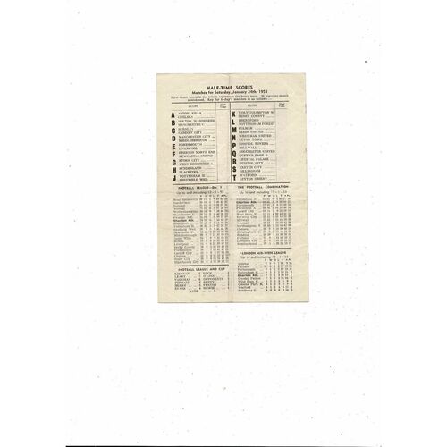 1952/53 Charlton Athletic v Arsenal Football Programme