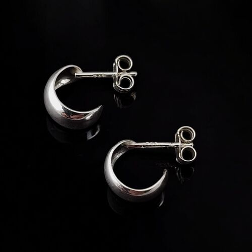 Small sterling silver huggie half hoops