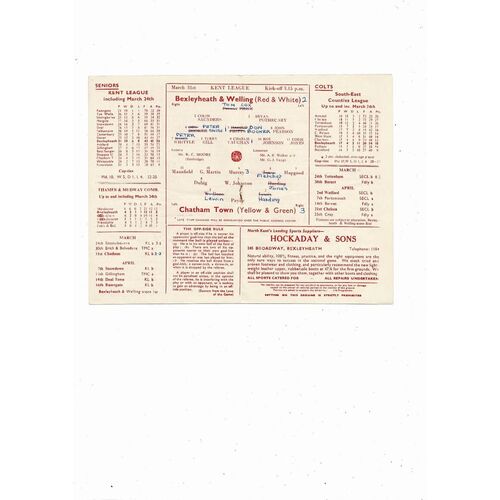 1955/56 Bexleyheath & Welling v Chatham Town Kent League