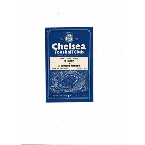 1954/55 Chelsea v Sheffield United Championship Season Football Programme