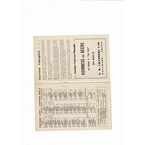 1956/57 Notts County v Bristol Rovers Football programmes