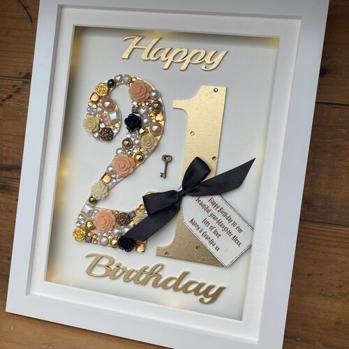LED Happy 21 st birthday frame