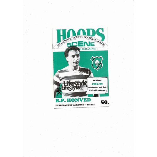 Shamrock Rovers v Honved European Cup Football Programme 1985/86