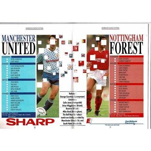 1992 Manchester United v Nottingham Forest League Cup Final Football Programme +Ticket & Press Cutting