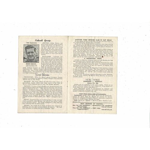 1955/56 Barnsley v Fulham Football Programme