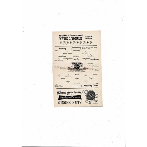 Reading v Kettering Town FA Cup Football Programme 1960/61