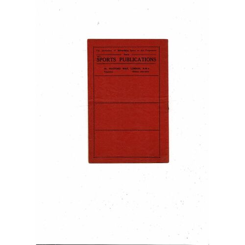 1949/50 Brentford v Bury Football Programme